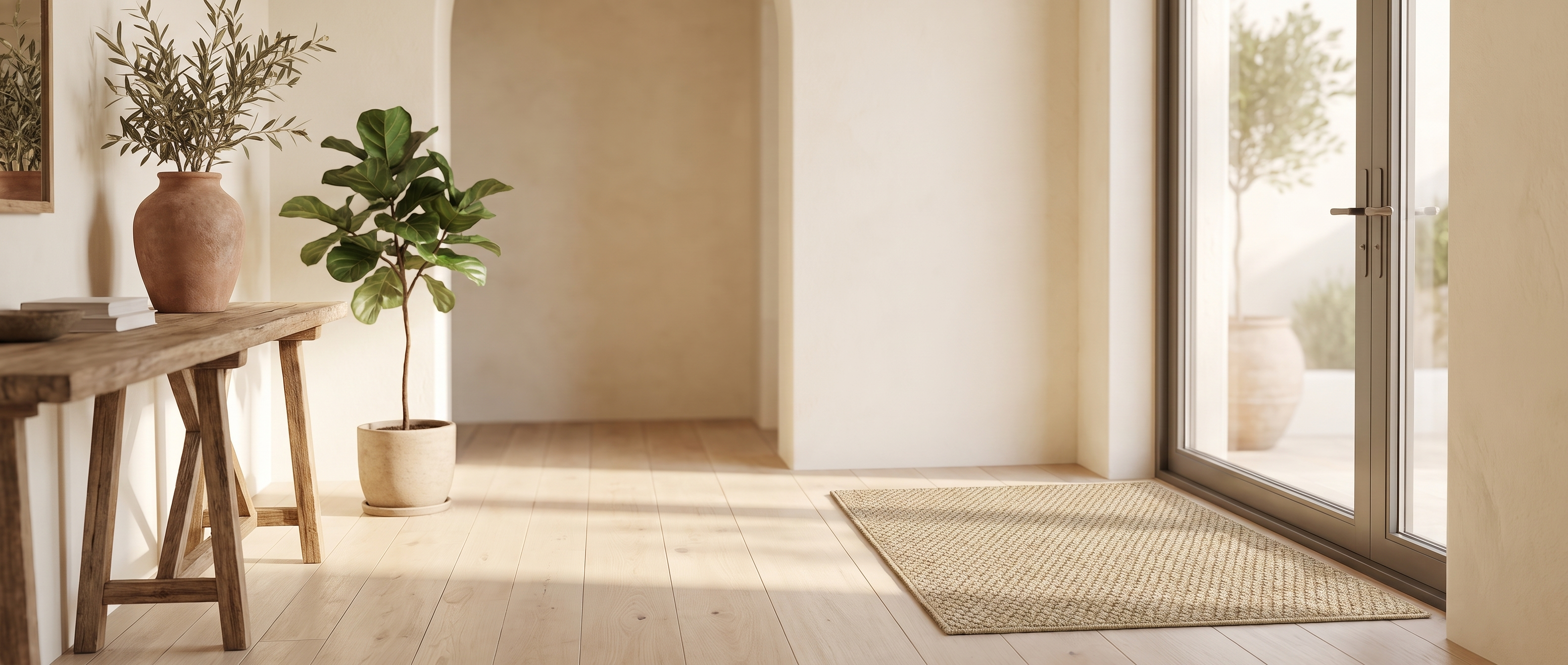 Benvenuta woven entry mat banner