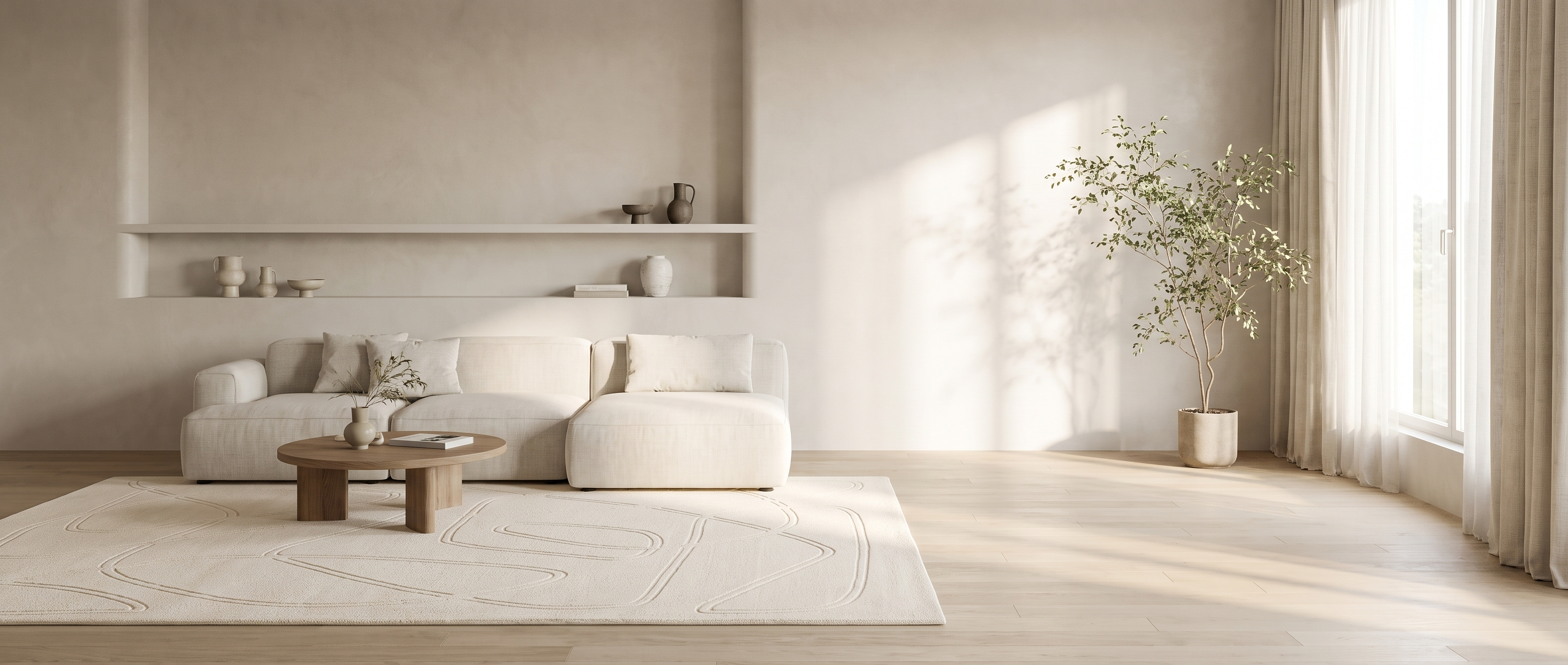 Nuvola Morbida minimalist plush rug banner