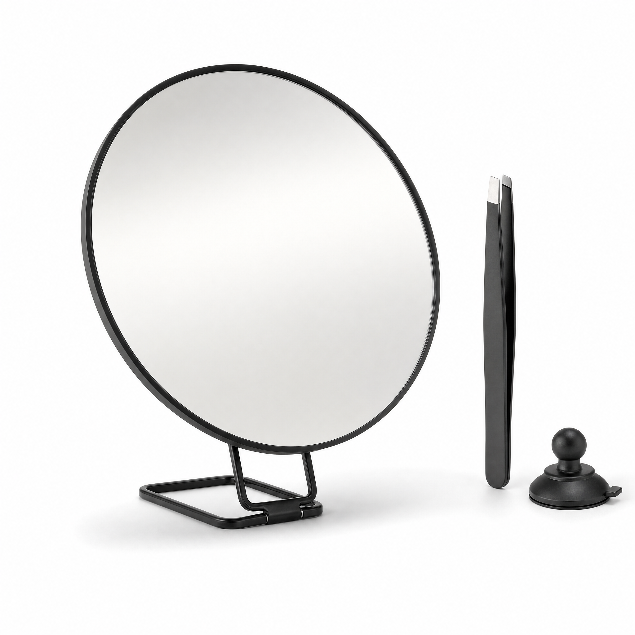 Chiara Vista magnifying makeup mirror in Nero black