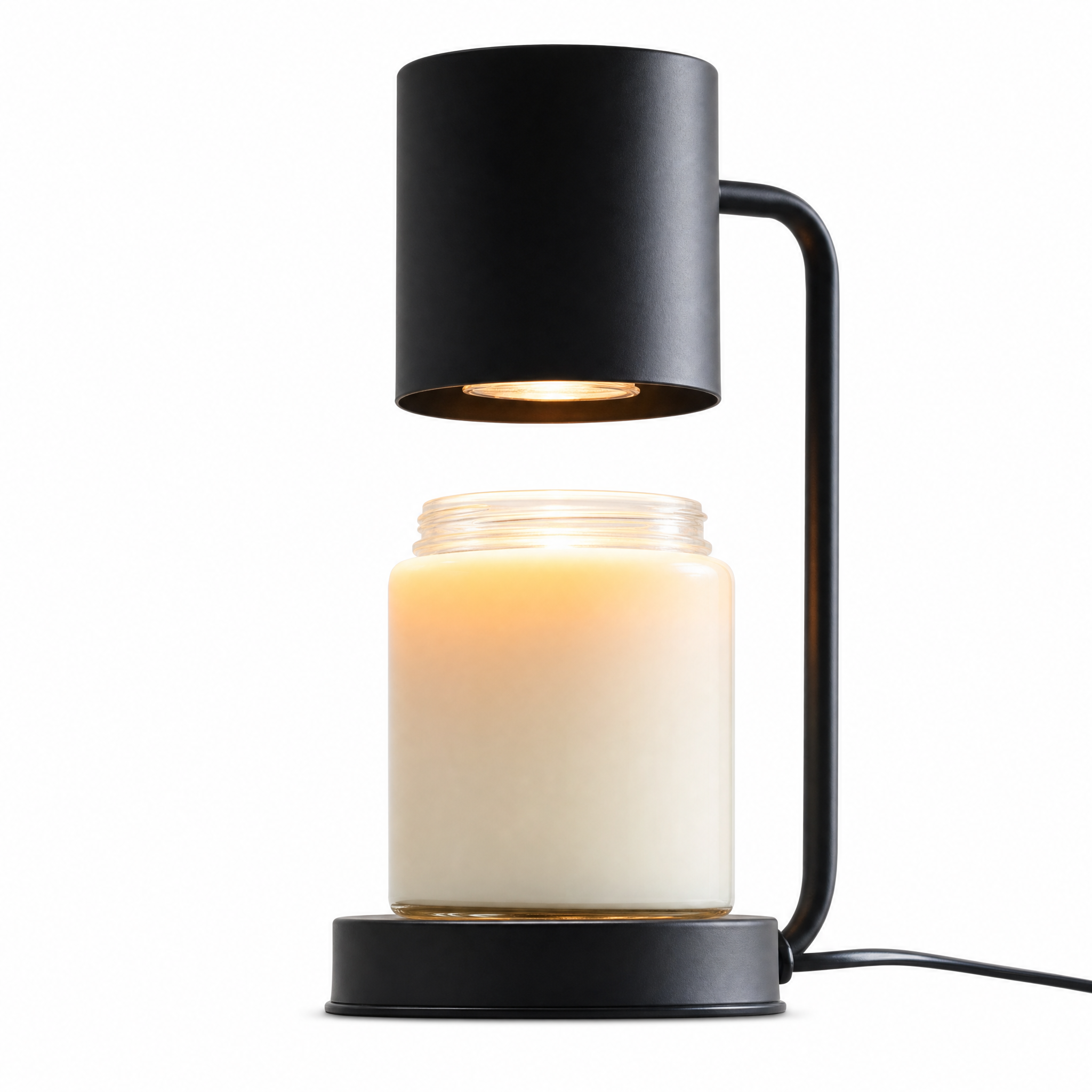 Tepore Dorato candle warmer lamp in black on a white background