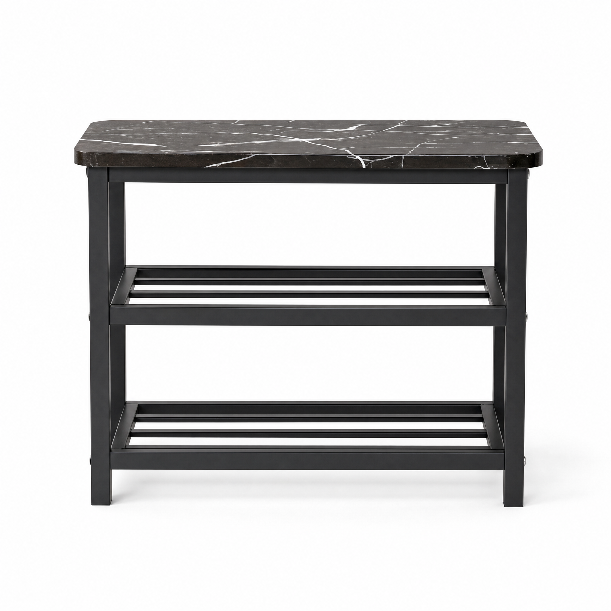 Linea Bassa Shoe Rack front view, studio white background