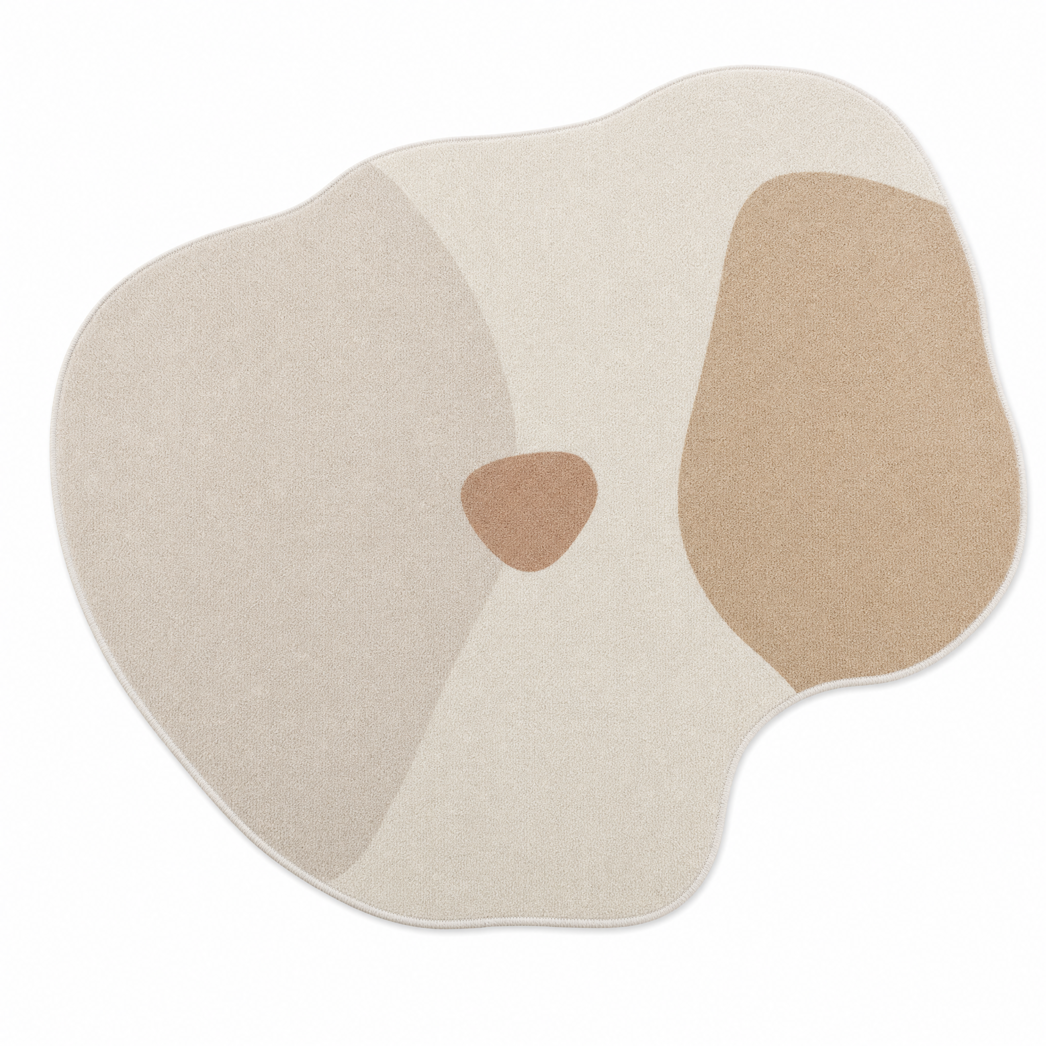 Terra wabi-sabi pebble rug on a white background