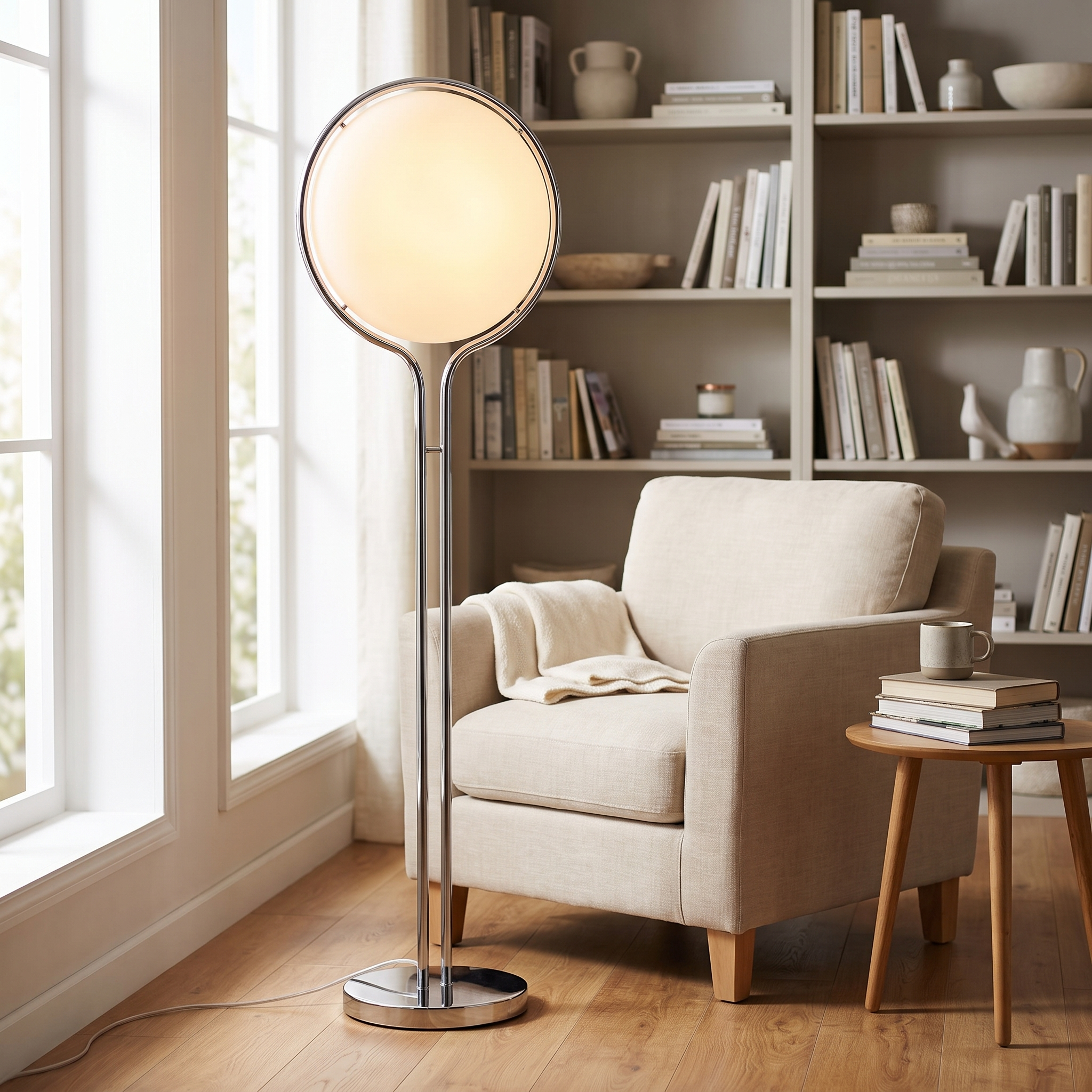 ZCLS Luna Velata floor lamp in a reading nook