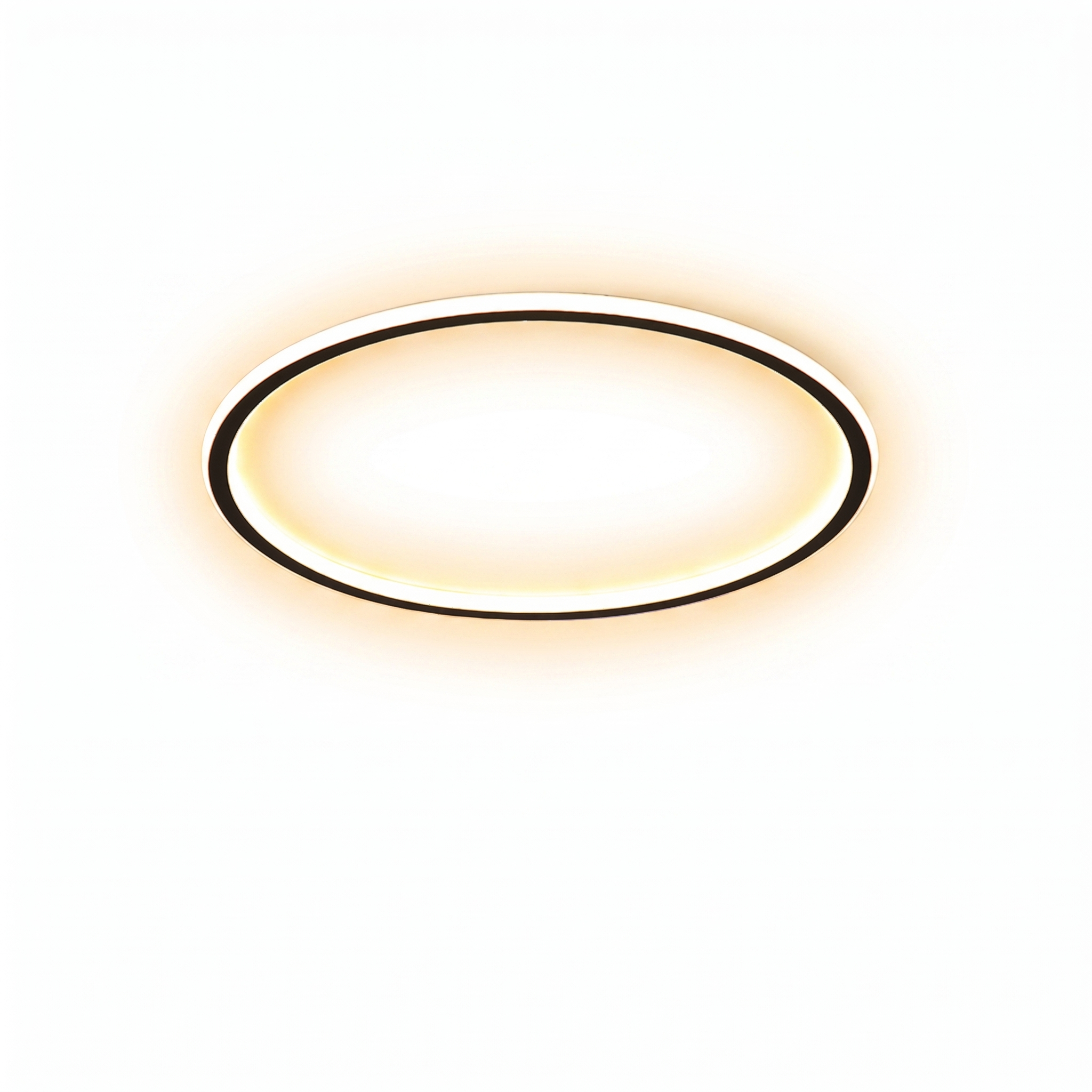 Luce Aurora halo ceiling light in black with warm white glow