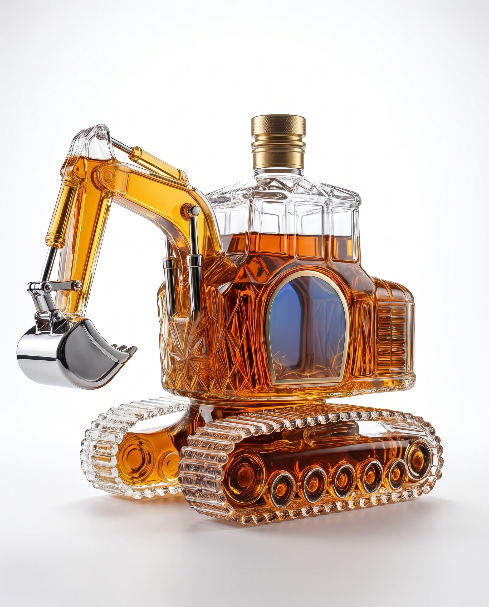 Cava Excavator Whiskey Decanter - three-quarter view