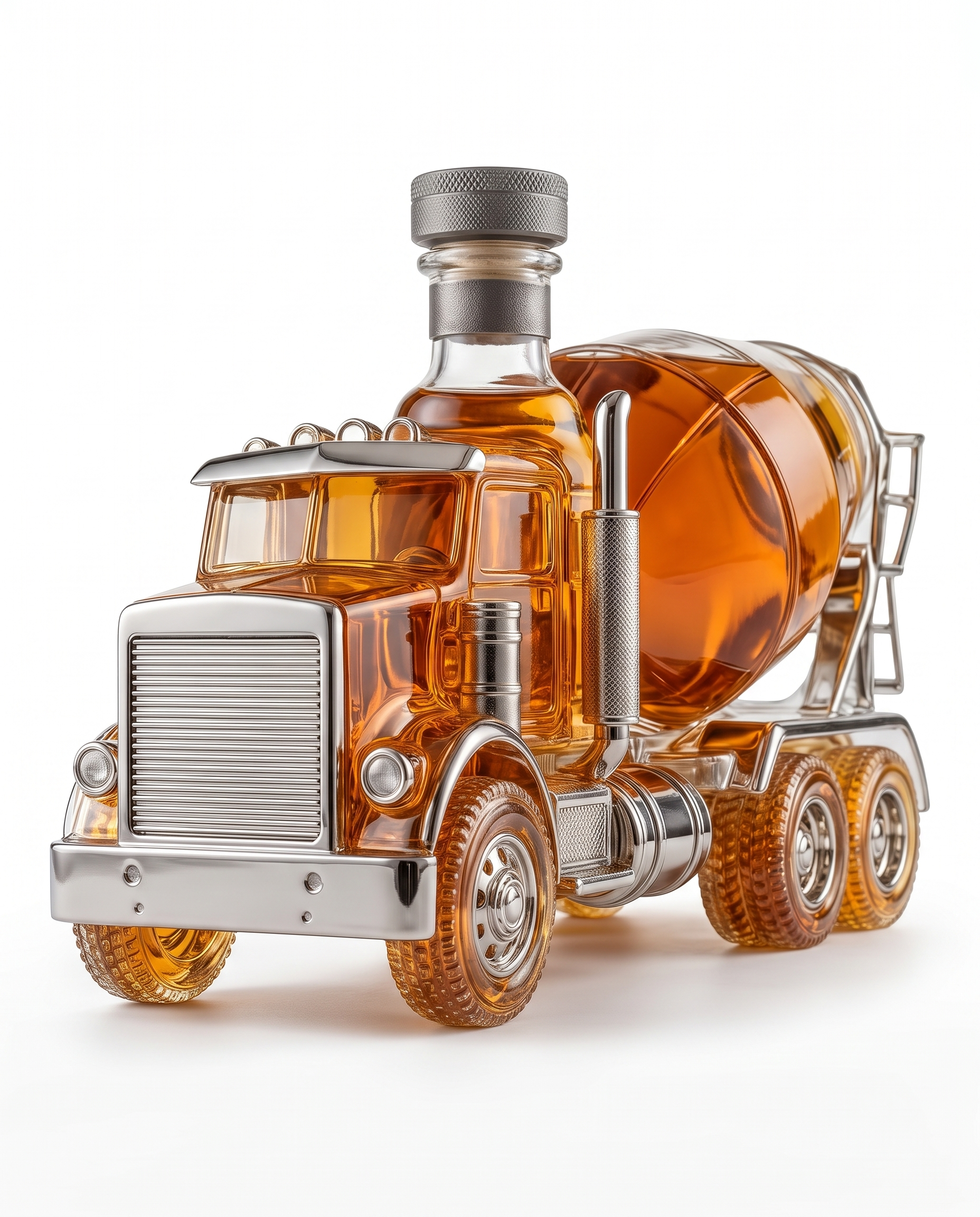 Cantiere Mixer Truck Whiskey Decanter - three-quarter view
