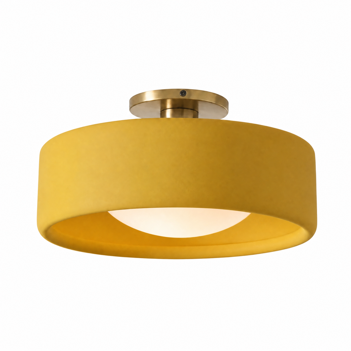 Porcellana Dolce semi-flush ceiling light in Yellow, 14 in