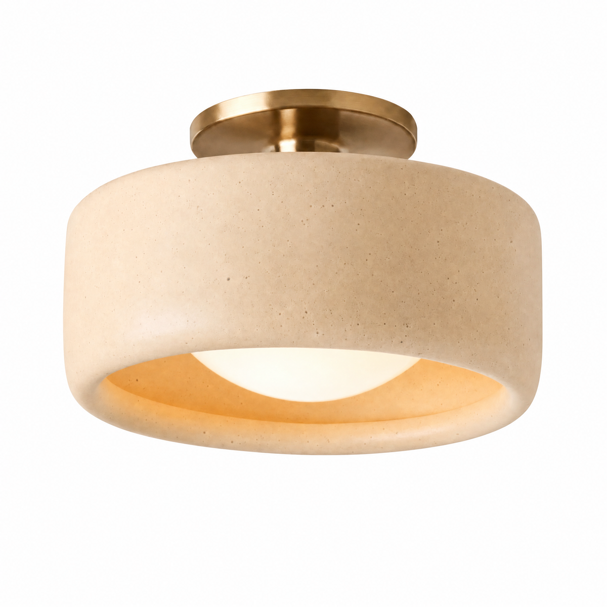 Porcellana Dolce semi-flush ceiling light in Toast, 11 in