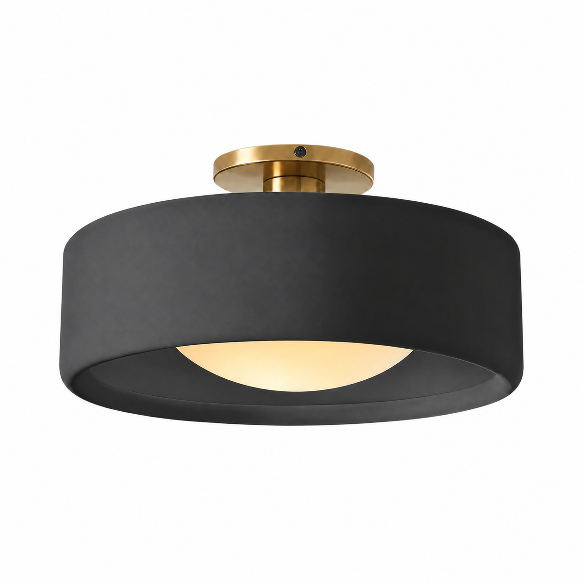 Porcellana Dolce semi-flush ceiling light in Black, 14 in