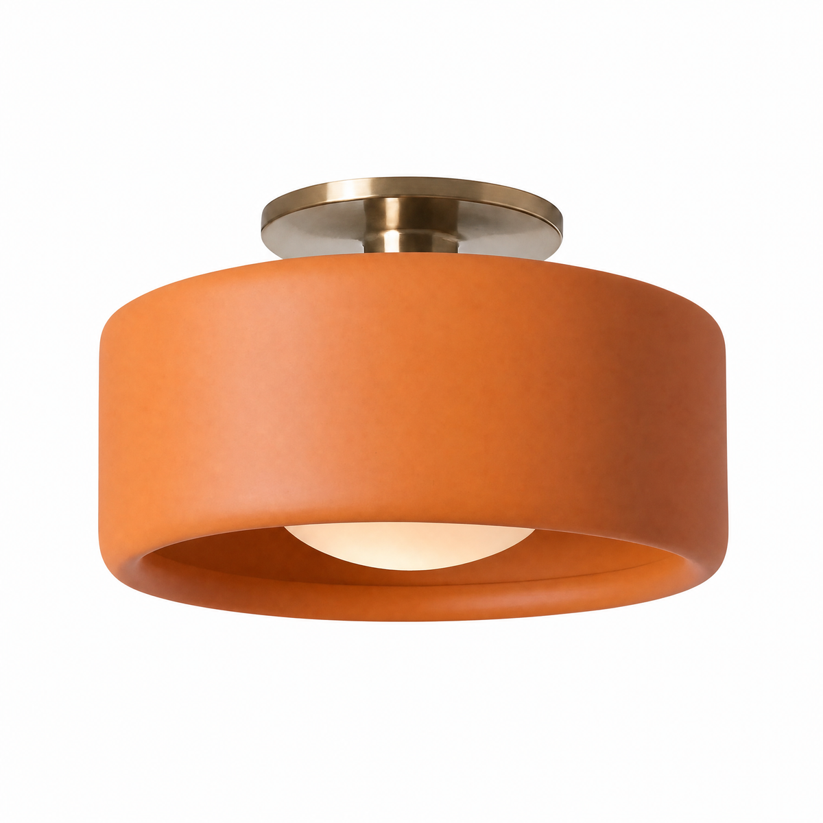 Porcellana Dolce semi-flush ceiling light in Orange, 11 in