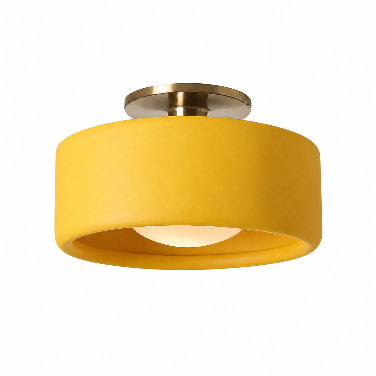 Porcellana Dolce semi-flush ceiling light in Yellow, 11 in