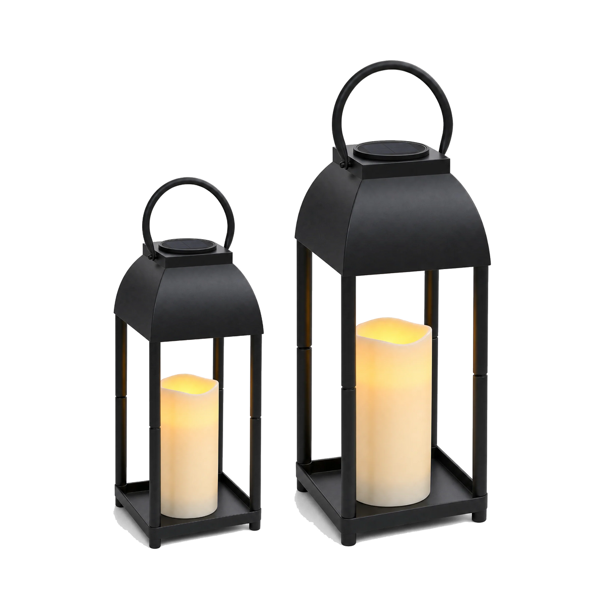 Lanterna Serena solar candle lanterns, Medium Set 13 and 17 in