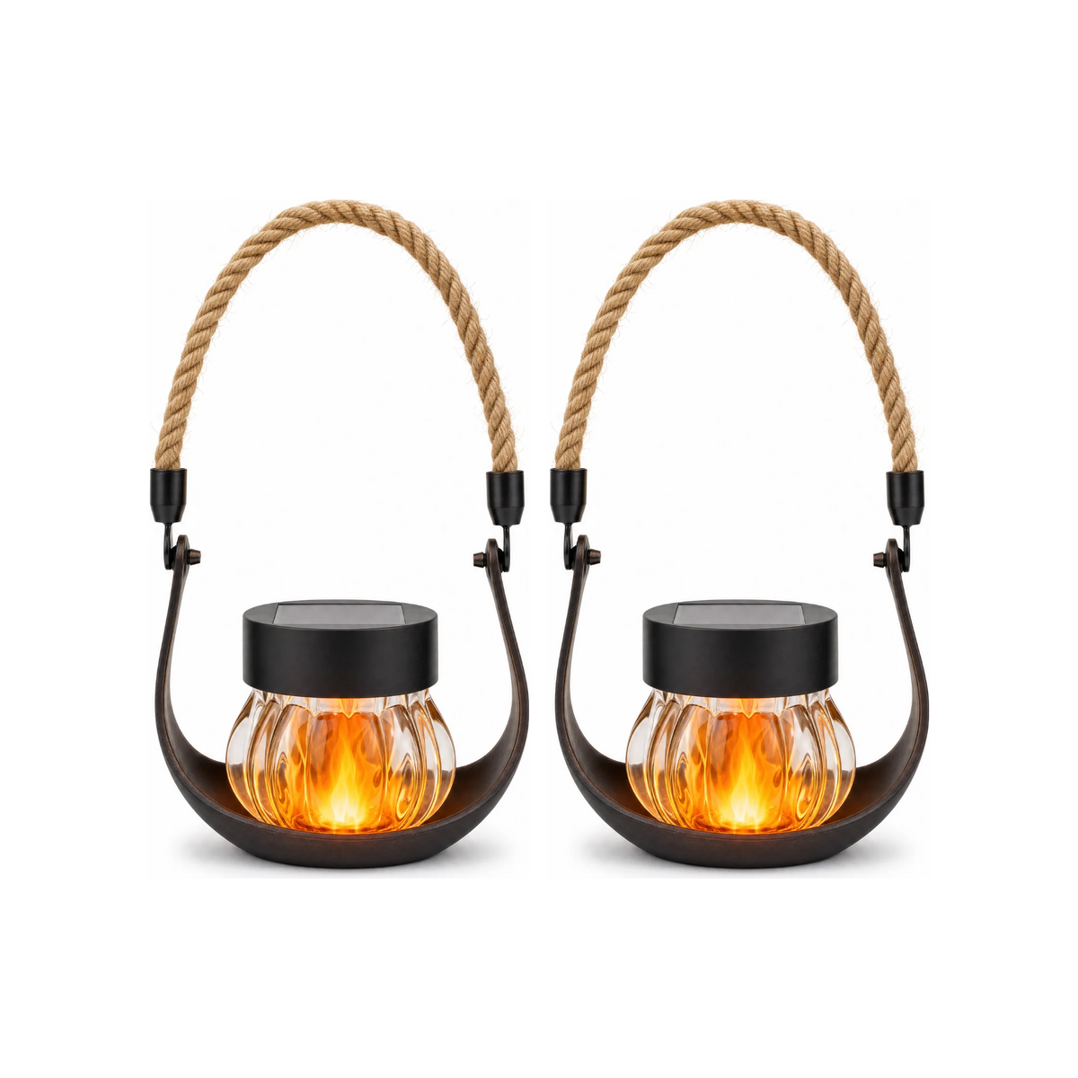 Lucerna Autunnale solar flame lanterns, 2 pack