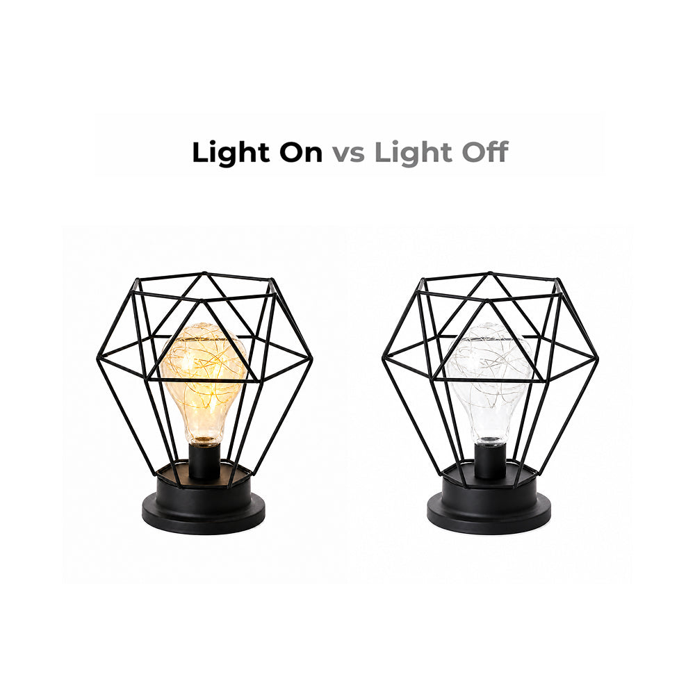 Lampes de table creuses minimalistes en fer diamant