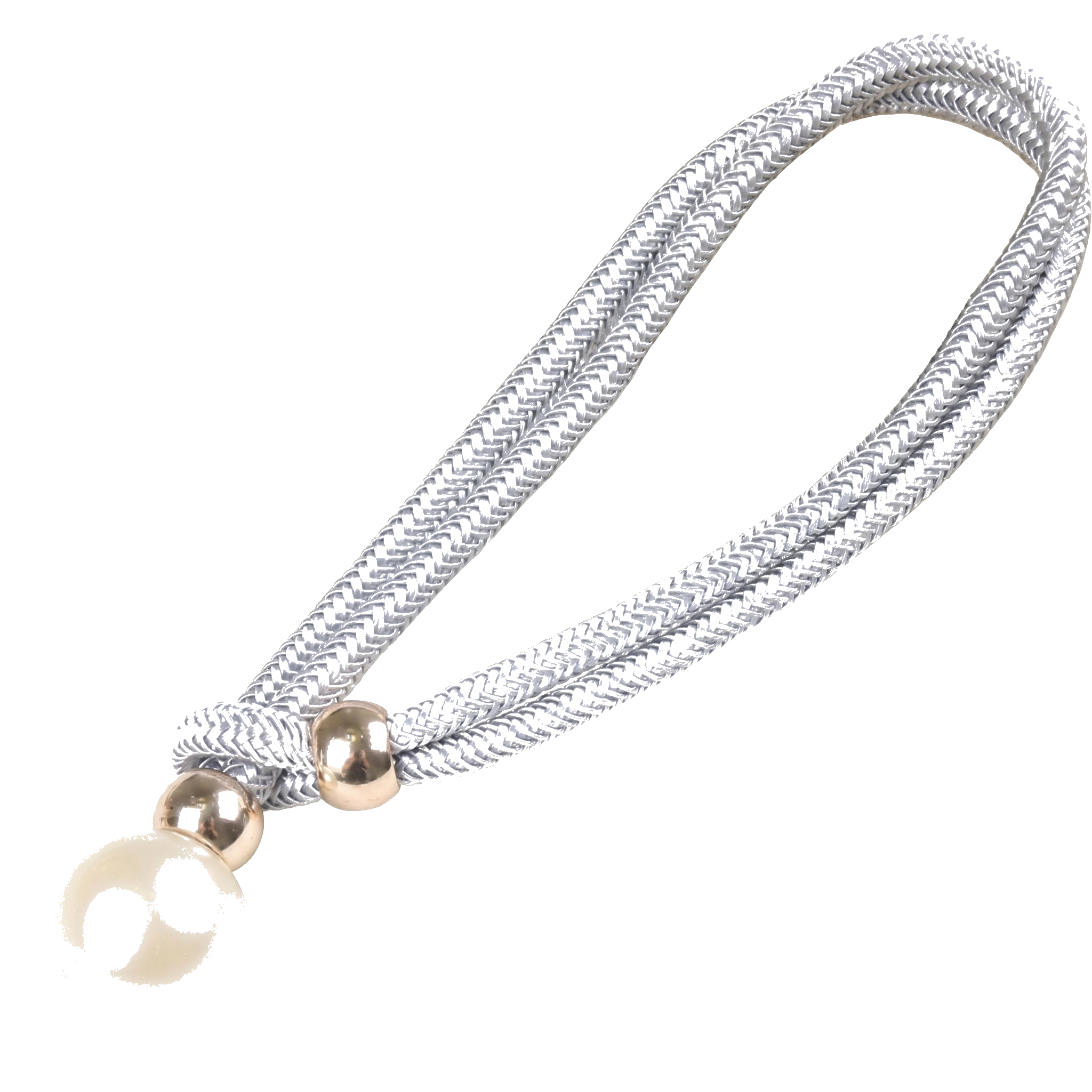 Perlina pearl curtain tieback, gray, on white