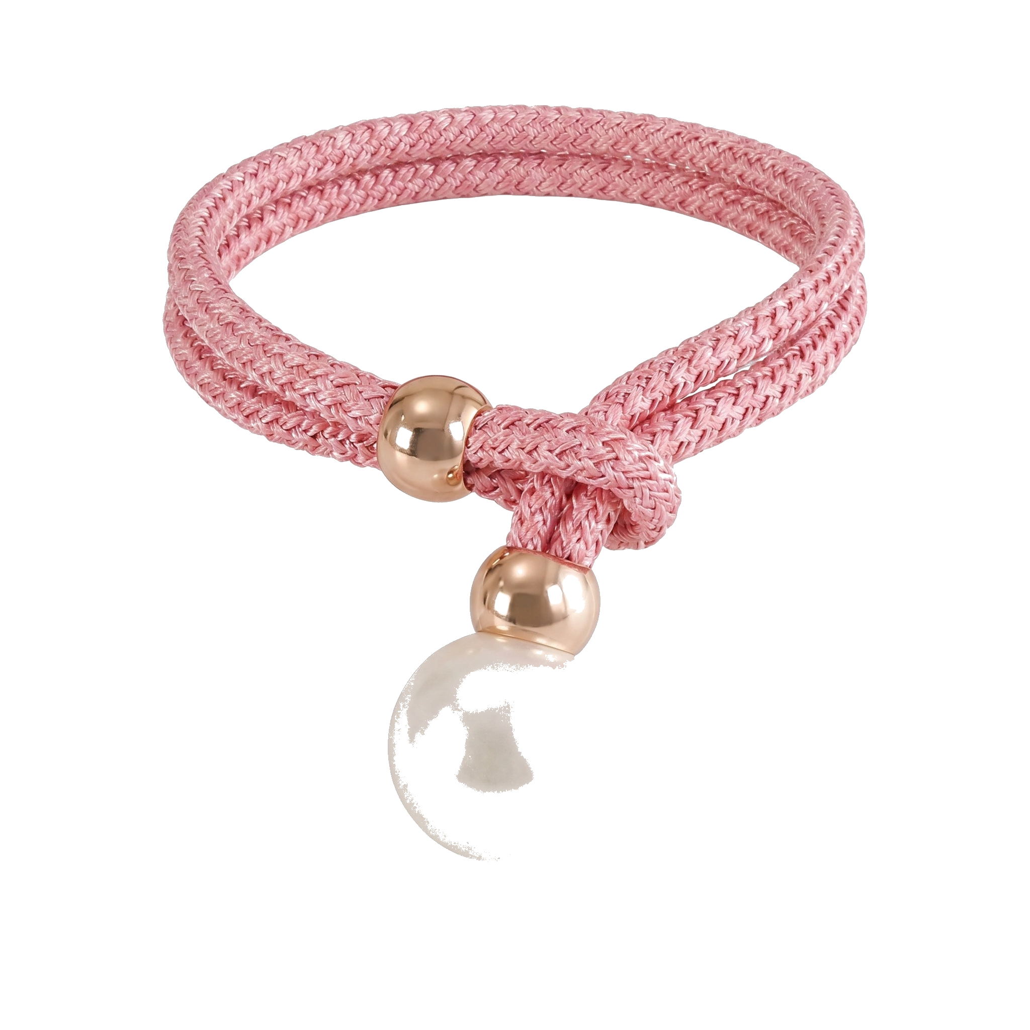 Perlina pearl curtain tieback, pink, on white