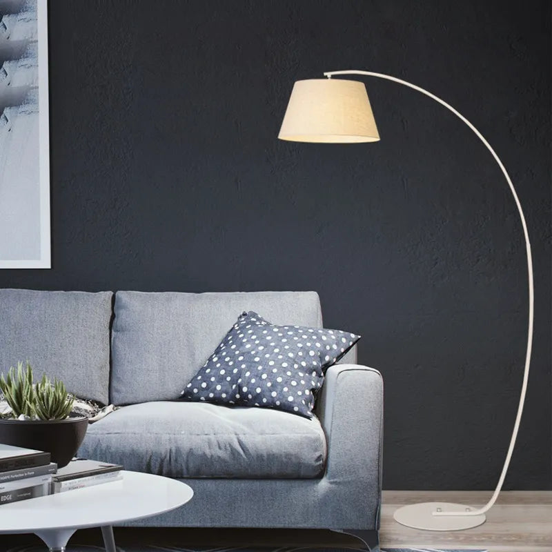 Lume Sereno Adjustable Arm Floor Lamp in white