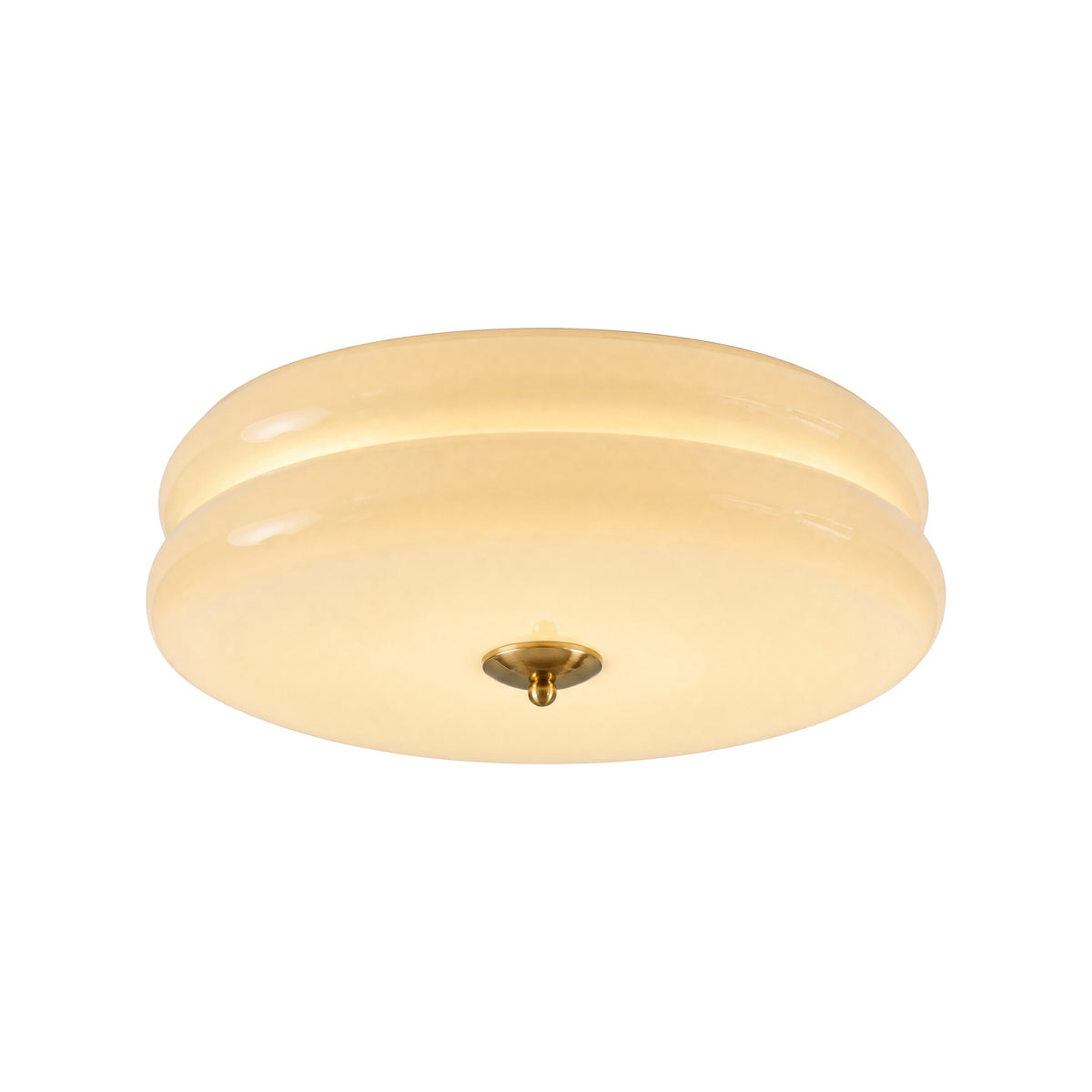 Tamburo Lucente flush mount ceiling light in Gold & Beige