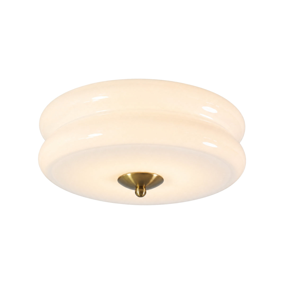 Tamburo Lucente flush mount ceiling light in Gold & White