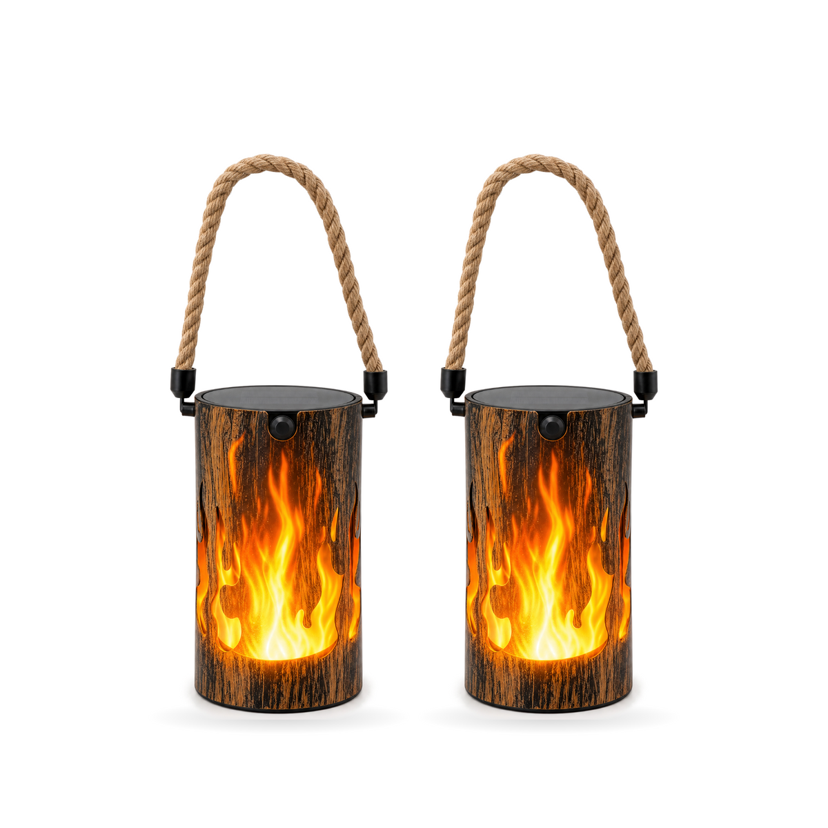 Tizzone Ardente solar flame lanterns, 2 pack