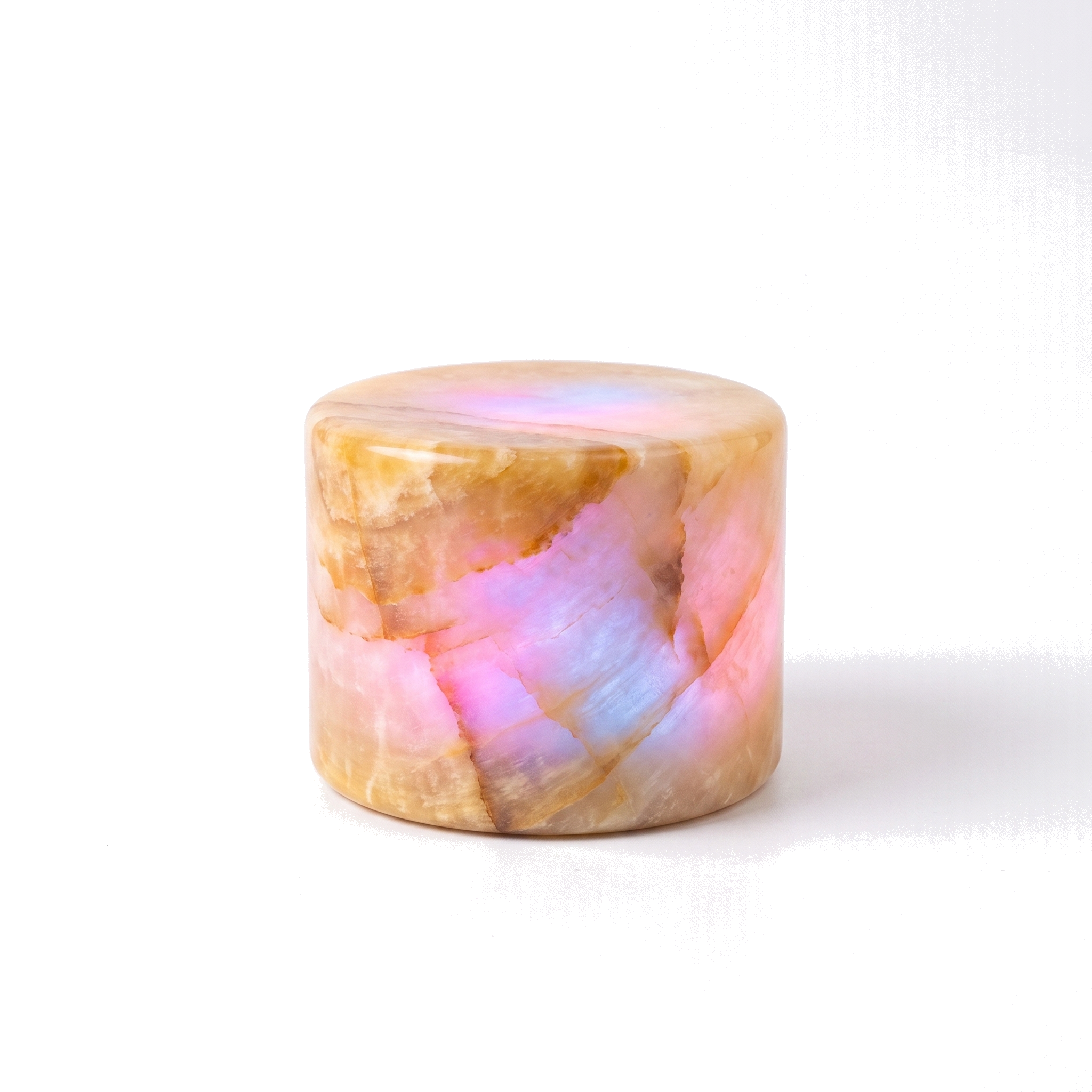 Pietra Lunare marble touch lamp in Honey marble with multicolor RGB glow