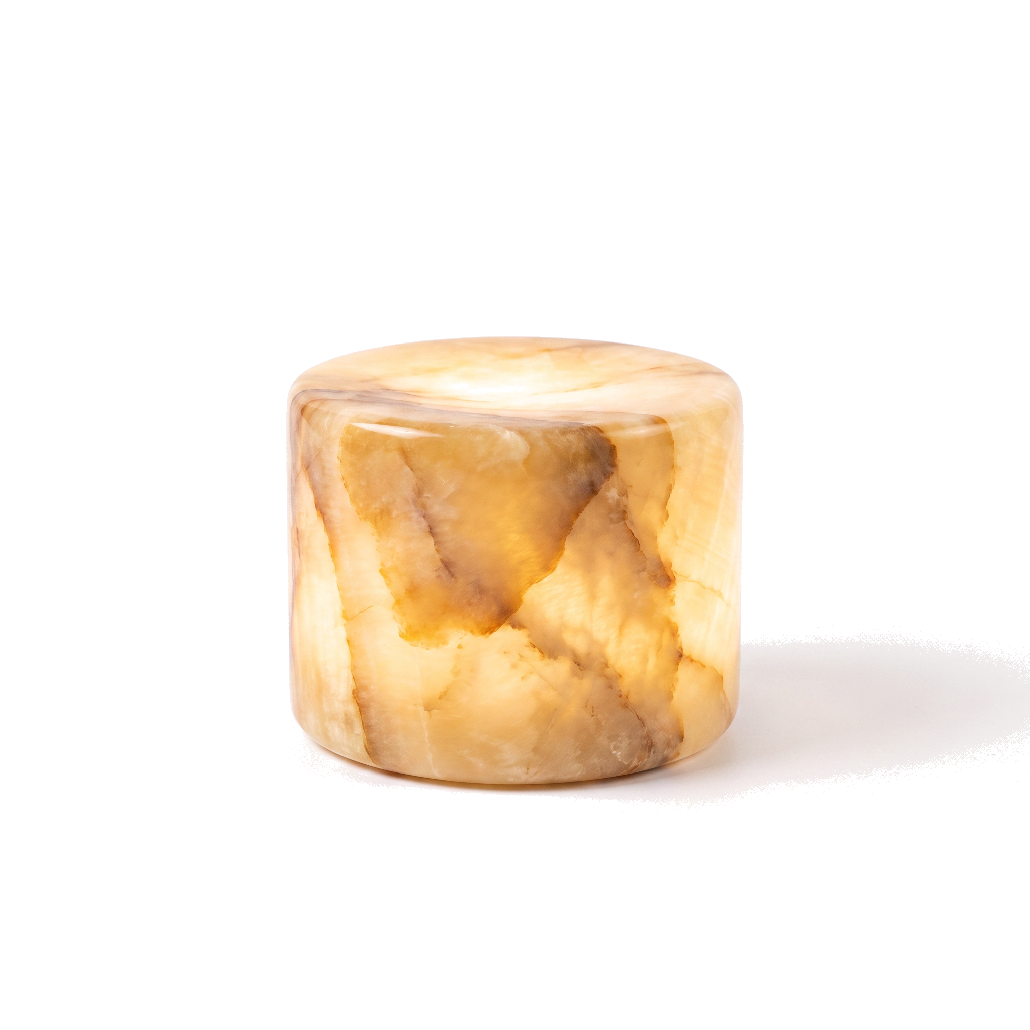 Pietra Lunare marble touch lamp in Honey marble with warm white glow