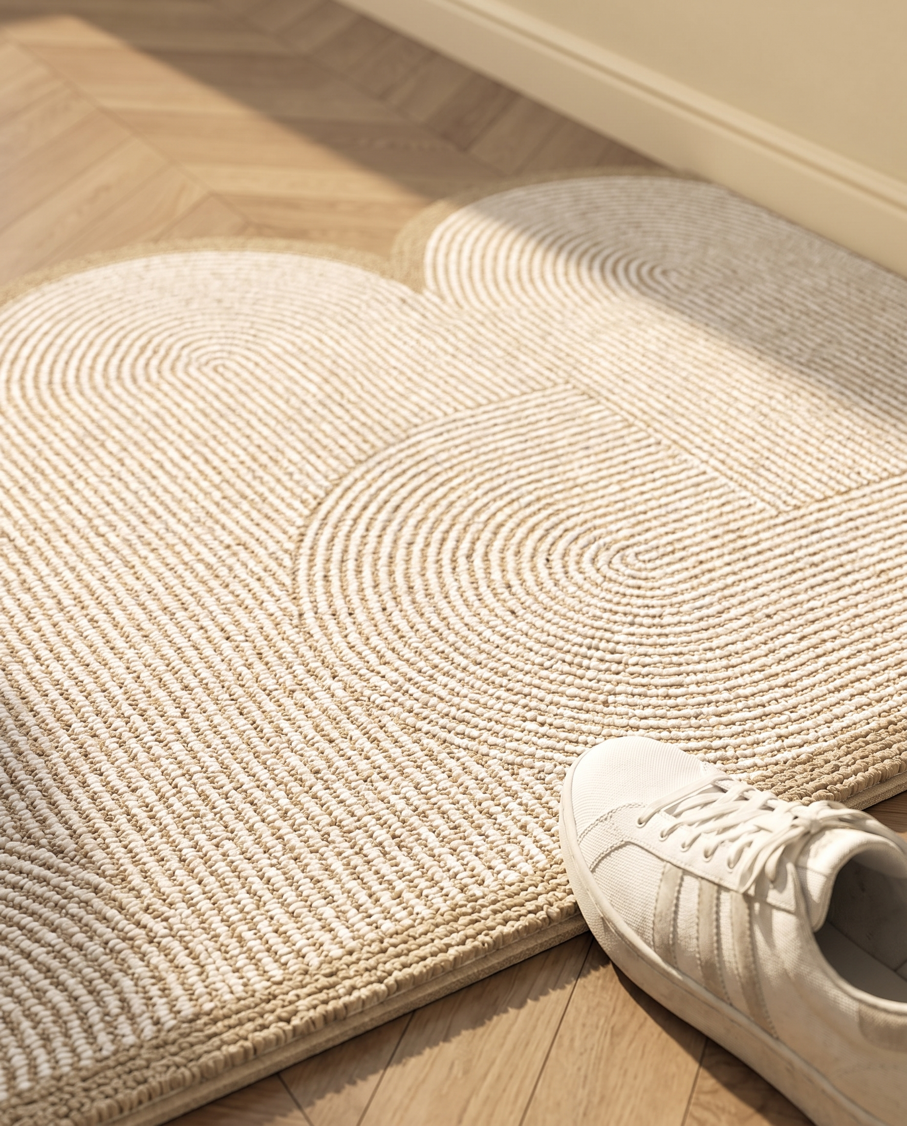 Close detail of the arches door mat texture and non-slip edge