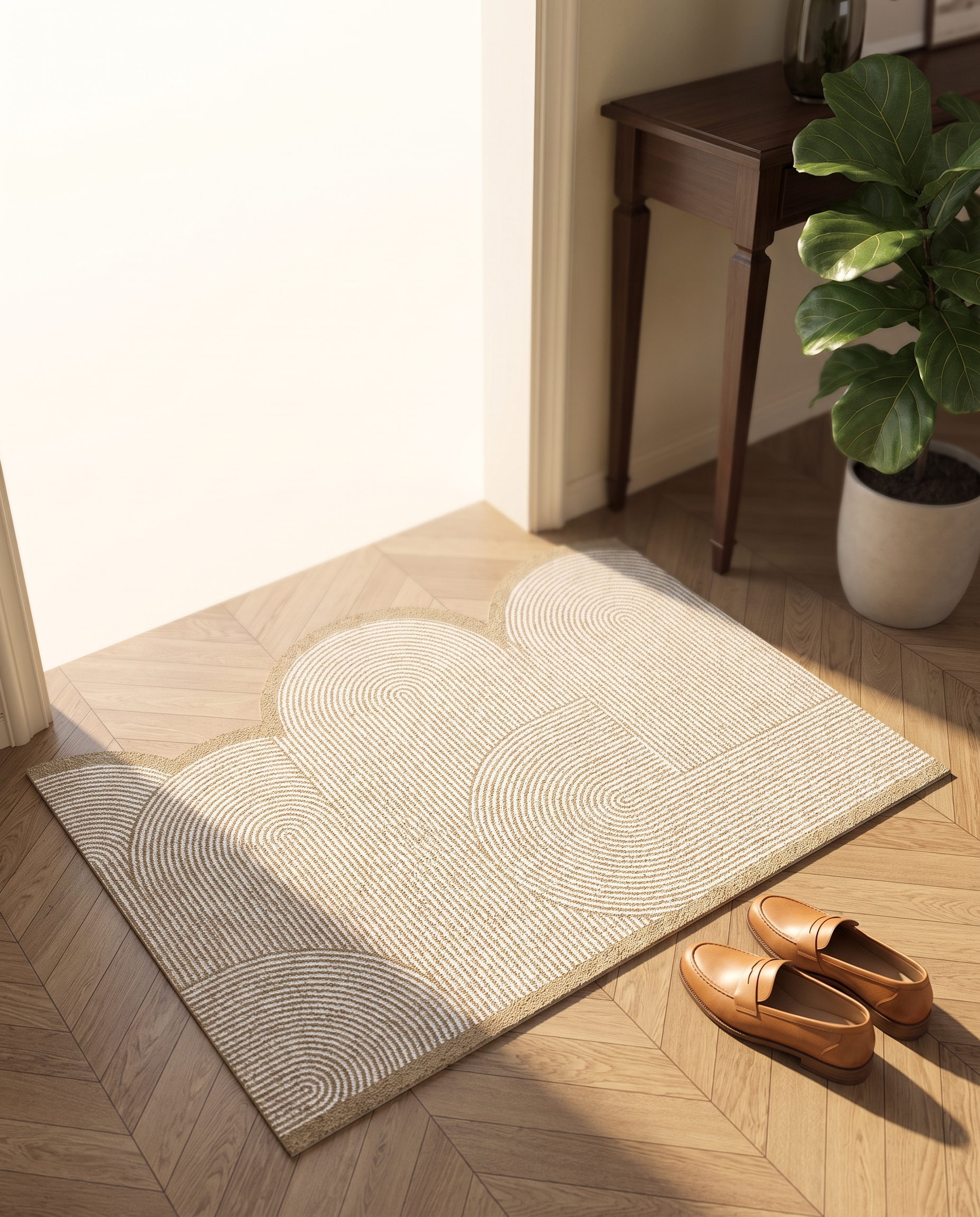 Arches door mat at a bright modern front entrance