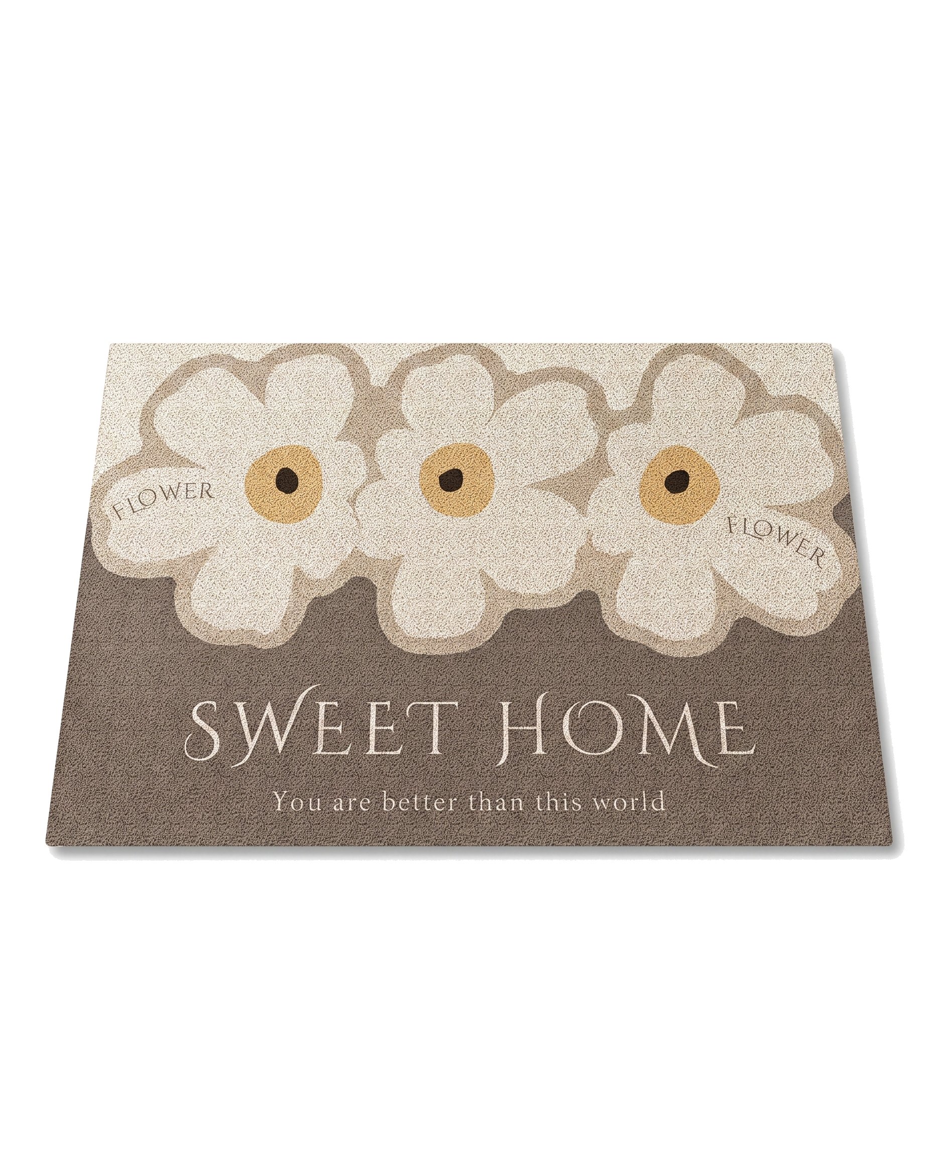 Zanoro Casa Soglia Serena daisy Sweet Home non-slip door mat on white